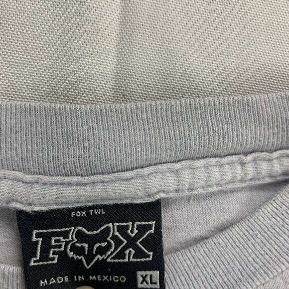 Fox Racing Center Logo Blue Short Sleeve T-Shirt Vintage Y2K, Size XL - Picture 4 of 10